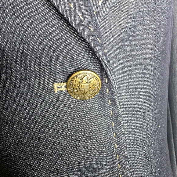 Kasper Womens 2 Button Blazer Career Business Wear Blue Denim Look Size 6 - Picture 4 of 7
